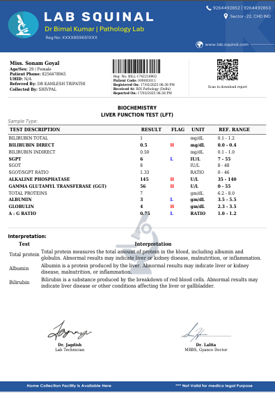 Pathology Report Format